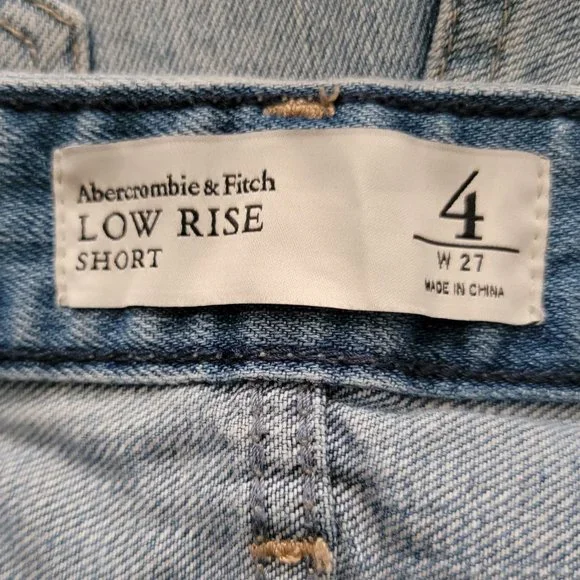 Abercrombie & Fitch Lace Crochet Distressed Cutoff Denim Jean Shorts - Picture 11 of 12